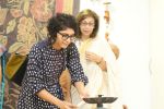 Kiran Rao inaugurating the exhibition of Handmade Batik Originals with Smita Godrej Crishna at Godrej Bhavan